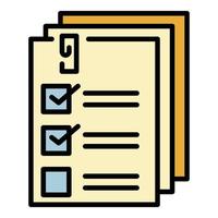 List forms icon color outline vector