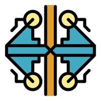 Ancient alchemy icon color outline vector