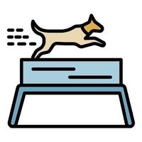 Dog running tournament icon color outline vector