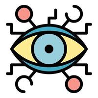 vector de contorno de color de icono de alquimia ojo azteca