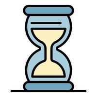 Hourglass icon color outline vector