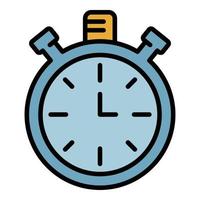 Analog stopwatch icon color outline vector