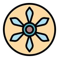 Propeller in a circle icon color outline vector