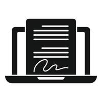 vector simple de icono de firma en línea. servicio de agente