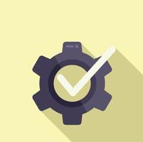 Gear connect icon flat vector. Work trust vector