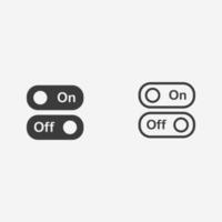 On and off icon vector set. switch button symbol sign