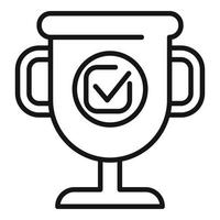 Gold cup expertise icon outline vector. Complete work vector