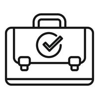 Briefcase expertise icon outline vector. Expert standard vector