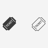 ticket icon vector set. cinema, film, movie symbol sign