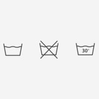 laundry icon vector. degree, delicate, clean, gentle, housework, no laundry, clothing, washing symbol sign vector