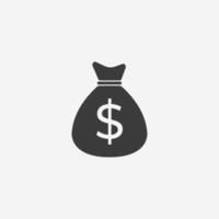 Money bag icon vector. usd, dollar, currency symbol sign vector