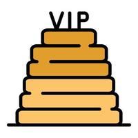 VIP steps icon color outline vector