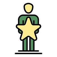 Man star icon color outline vector