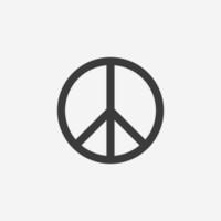 pacifismo, paz, signo de símbolo de vector de icono contra la guerra