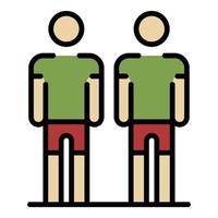 Two athletes icon color outline vector