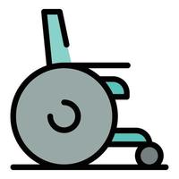 Electric wheelchair icon color outline vector