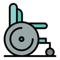 silla de ruedas para el vector de esquema de color de icono de cáncer