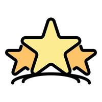 Three stars icon color outline vector