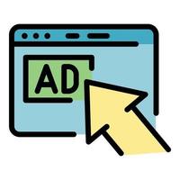 Internet advertising icon color outline vector