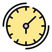 Quest clock icon color outline vector