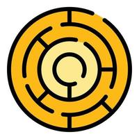 Quest labyrint icon color outline vector