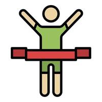 Crosses the finish line icon color outline vector