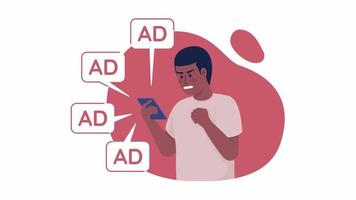 Animated isolated high ads frequency. Pop-up advertisement. Looped flat 2D character HD video footage with alpha channel. Colorful animation on transparent background for website, social media