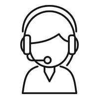 Call center agent icon outline vector. Service support vector