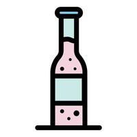 Glass tonic bottle icon color outline vector
