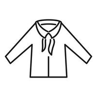 vector de contorno de icono de camisa de cinta. traje de estudiante