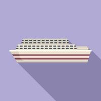 Fast ferryboat icon flat vector. River ship vector