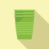 Waste cup icon flat vector. Eco recycle vector