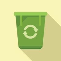 Recycle eco bag icon flat vector. Ocean waste vector