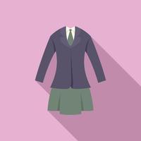 Girl uniform icon flat vector. Fashion suit vector