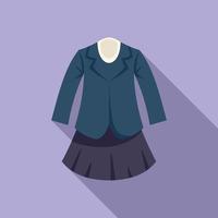 Jacket dress icon flat vector. School uniform vector