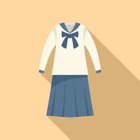 Skirt dress icon flat vector. Fashion suit vector