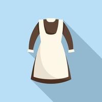 Long dress uniform icon flat vector. Fashion girl vector