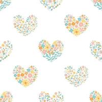 colorful flower in heart shape seamless for fabric pattern or digital paper vector