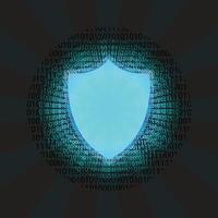 blue network light code of circle with code abstract technology background vector