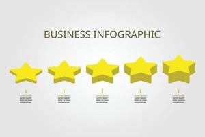 star chart template for infographic for presentation for 5 element vector