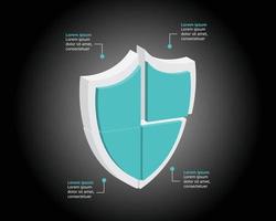 security template for infographic for presentation for 4 element vector