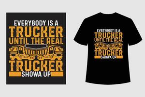 Truck Driver T Shirt  Design vector