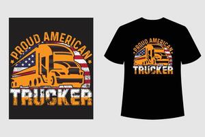 Truck Driver T Shirt  Design vector