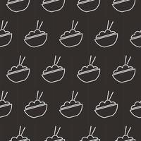 Bowl with rice, seamless pattern, vector. vector