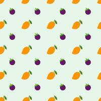 Mango and mangosteen, seamless pattern, vector. vector