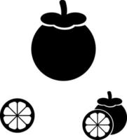 Mangosteen, vector icon.