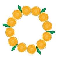 Circle dandelion frame vector