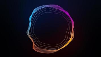 animación de espectro de onda de línea de círculo vibrante para abrir logotipo con espacio vacío video
