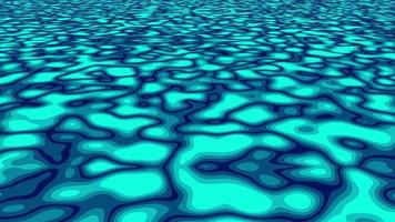 Seamless loop abstract background, fluid waves flowing randomly, bright cyan and dark blue colors video