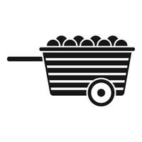 Farm wood cart icon simple vector. Garden farming vector